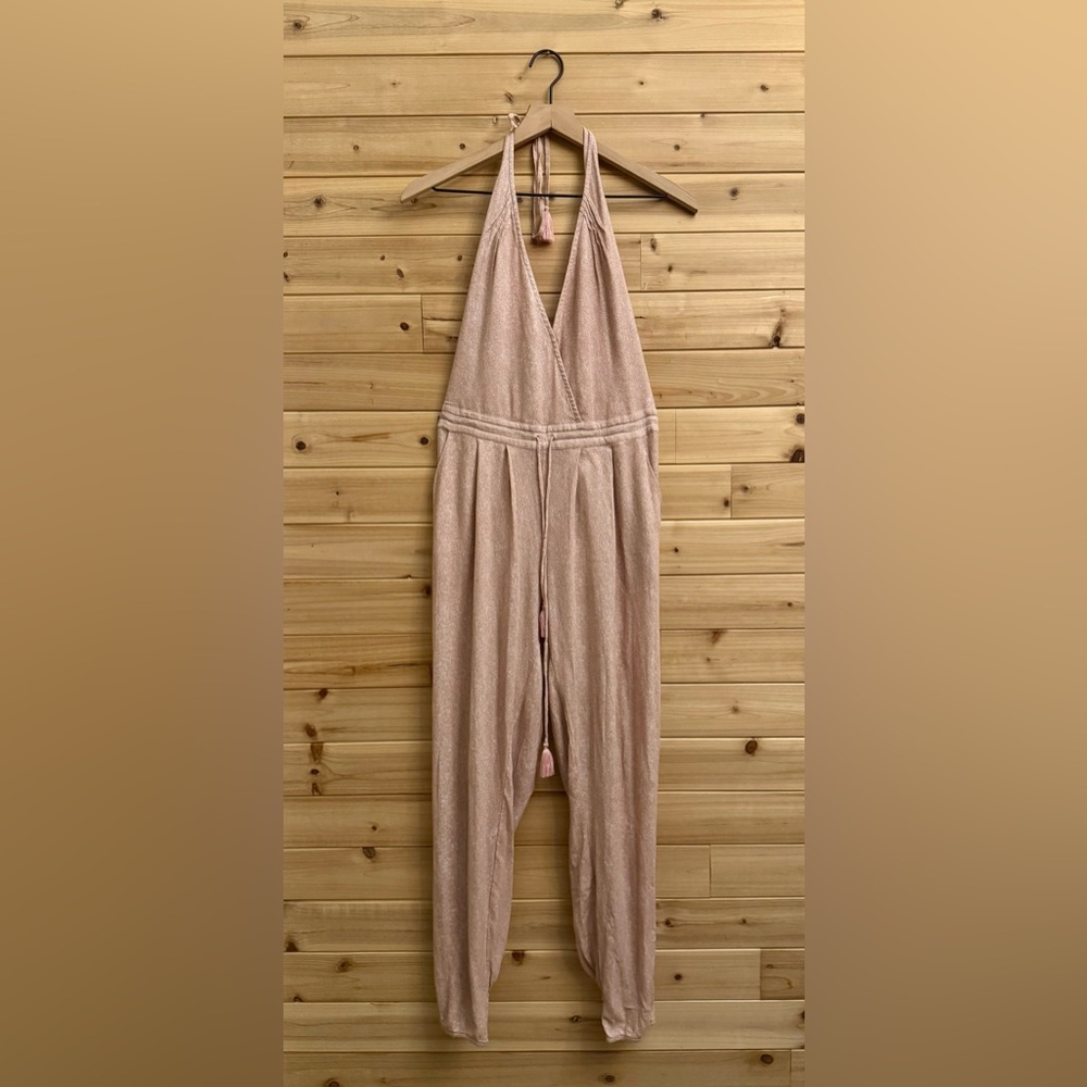 Indah Size XSmall Petal Baby Pink Small Polka Dot Pattern Viscose Jumpsuit